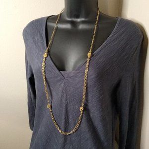 Vintage Decorative Long Metal Chain Necklace 40 Inches